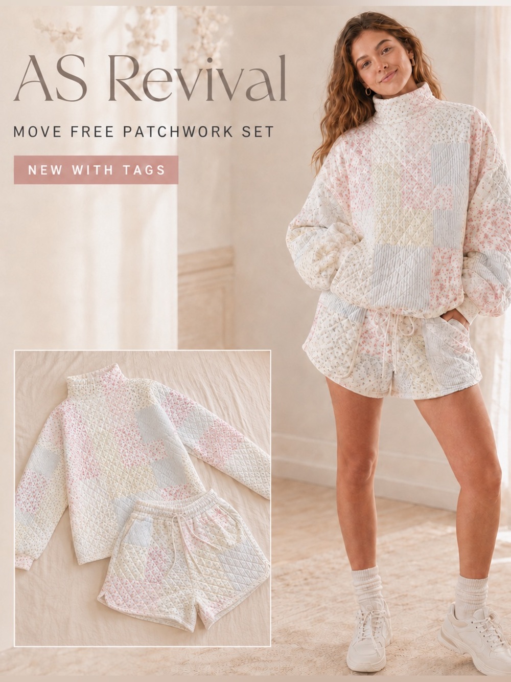 AS Revival Patchwork Quilted Lounge Set - Pastel Multi